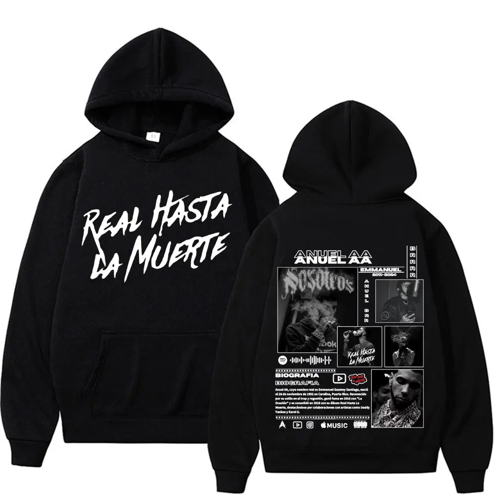 Sudadera “Real Hasta La Muerte” Anuel AA oversized unisex