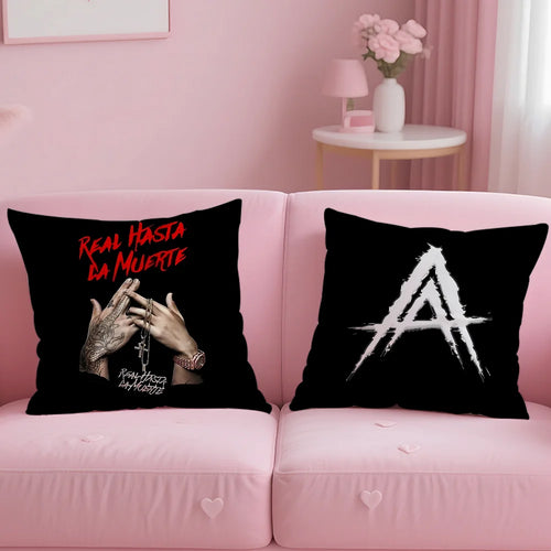 Anuel AA Real Hasta La Muerte Pillow Case Anti-dustmite Pillowcase Invisible zipper silky short plush Sofa cushion cover