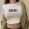 Crop top fairycore kawaii Y2K – camiseta streetwear cyber estilo años 90 para mujer