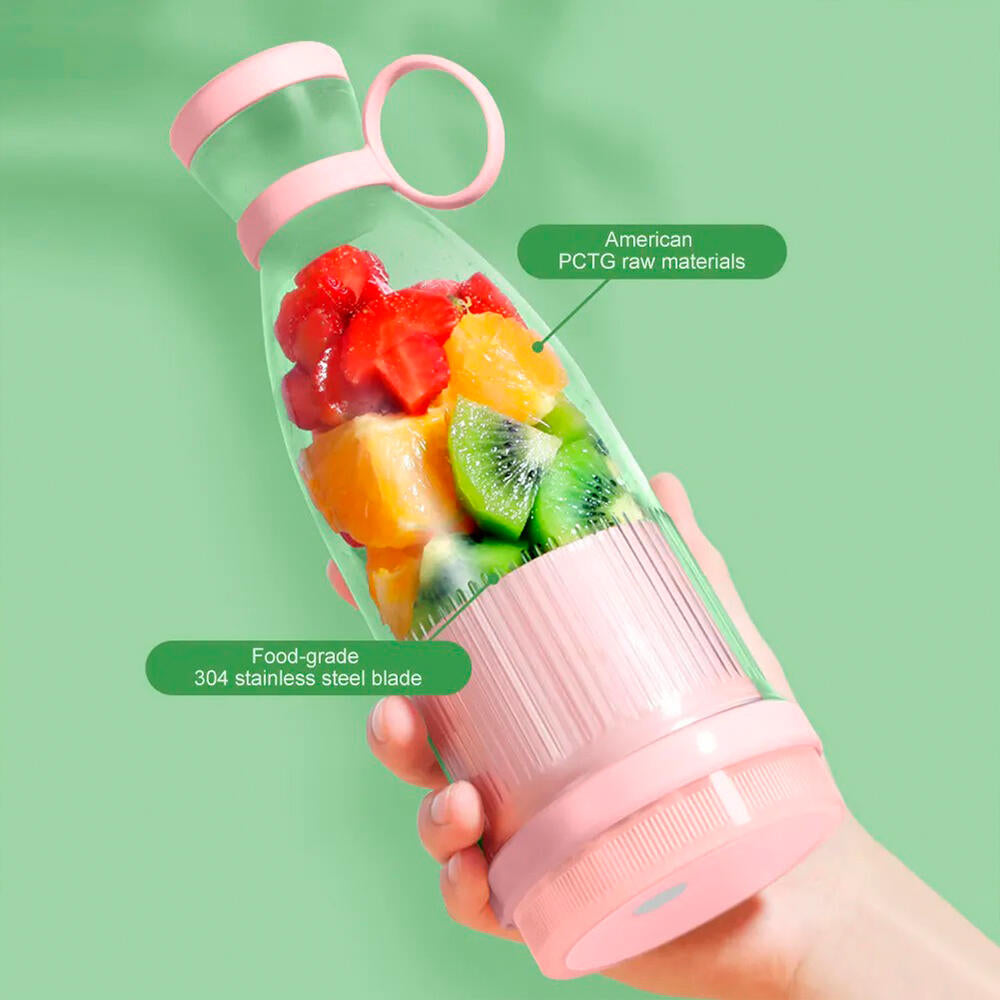 Botella Licuadora Portátil USB – Mezclador Personal Recargable para Smoothies, Batidos y Zumos